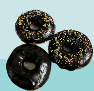 Darkchocolate dipped donuts