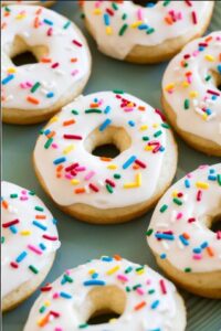 White chocolate dipped donuts