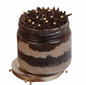 Chocolate Jar cake with truffle and sprinkles